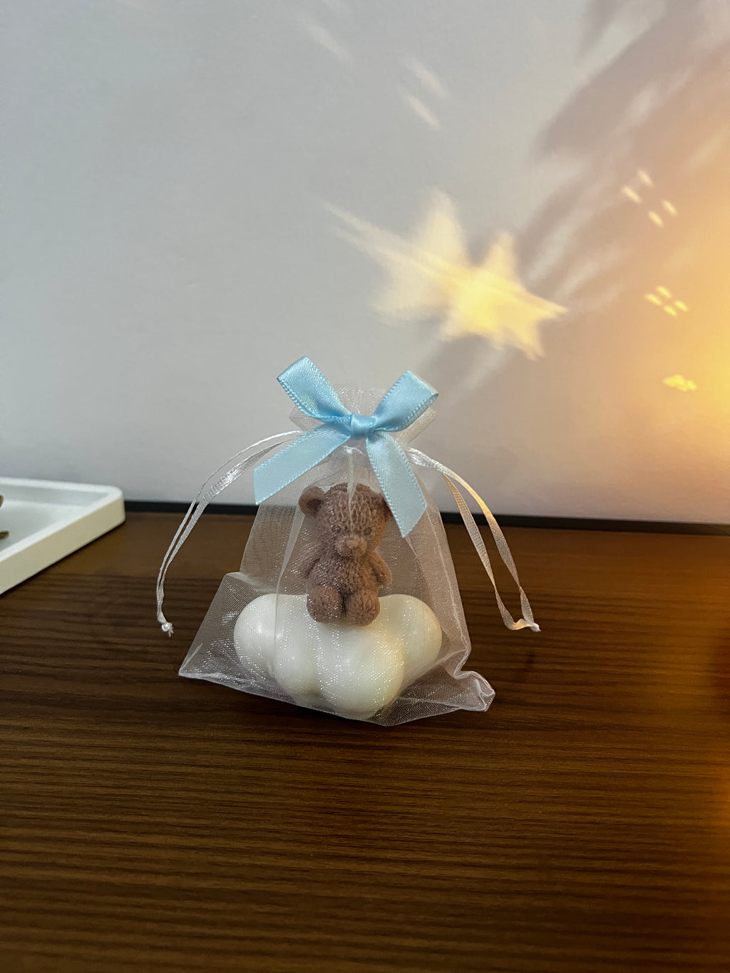 Mini Vela decorativa Osito y Nube | Recuerdo de baby shower o bautizo |