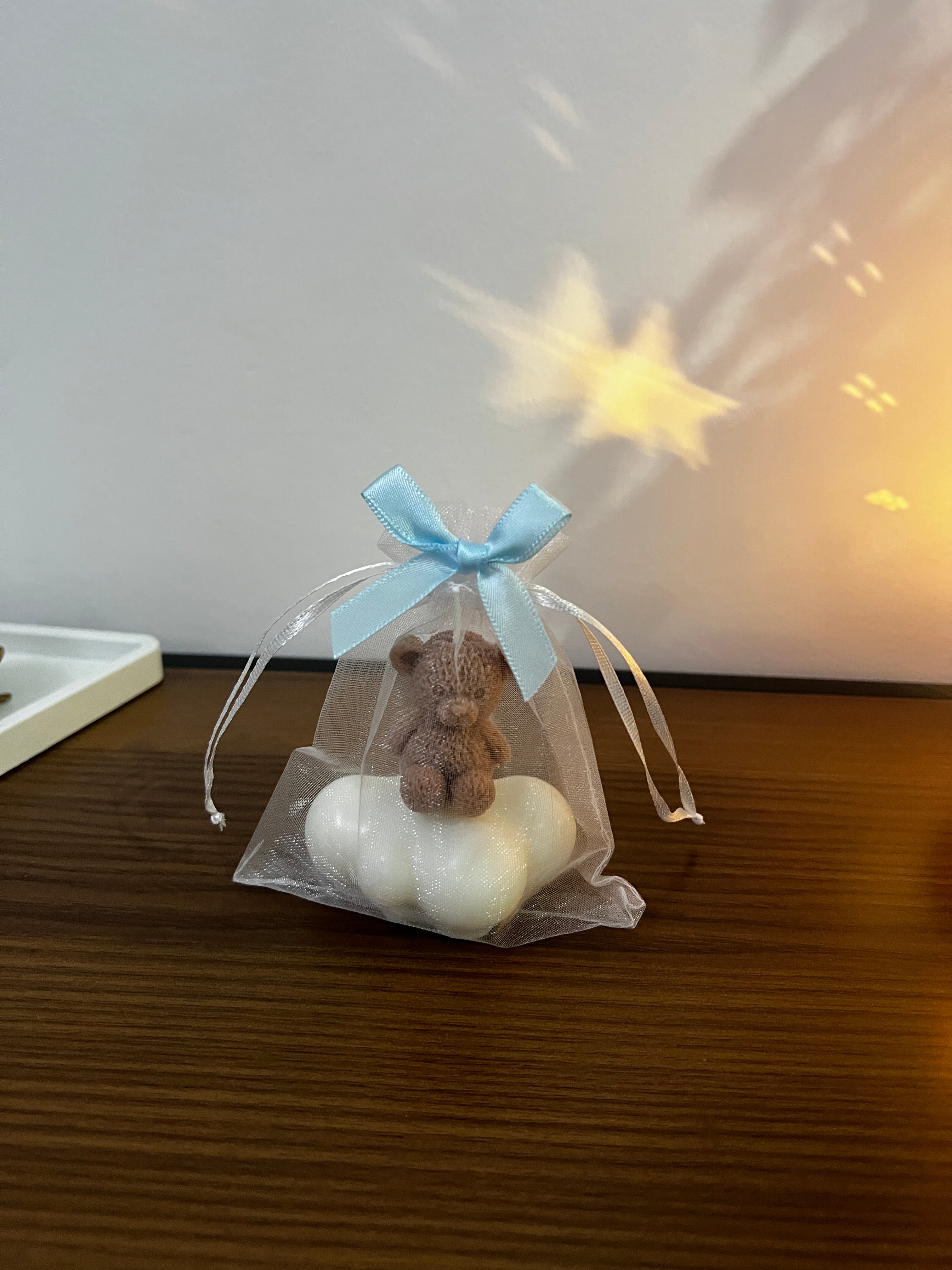 Mini Vela decorativa Osito y Nube | Recuerdo de baby shower o bautizo |