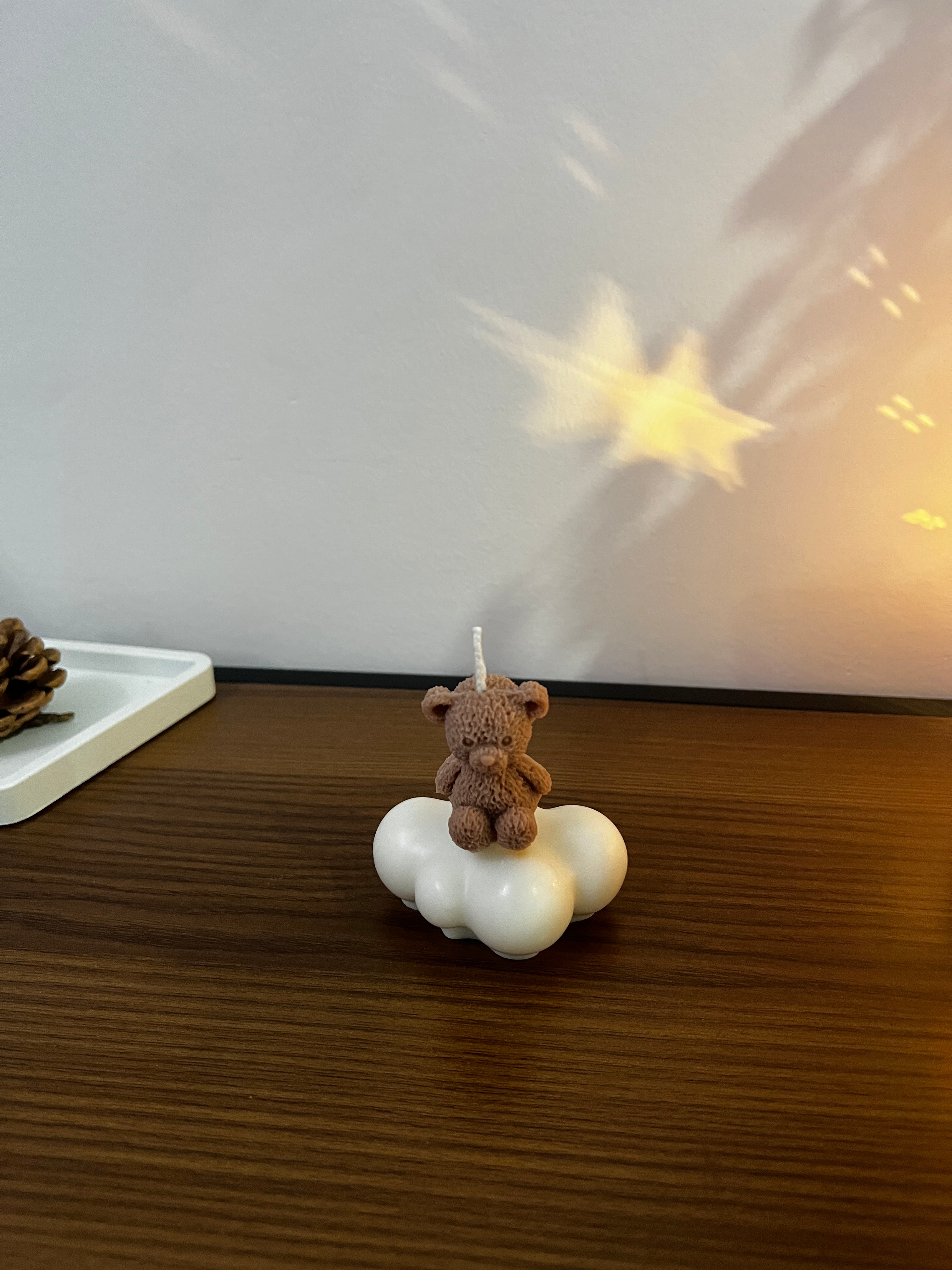Mini Vela decorativa Osito y Nube | Recuerdo de baby shower o bautizo |